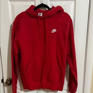 Nike Red Crewneck Hoodie with White Logo